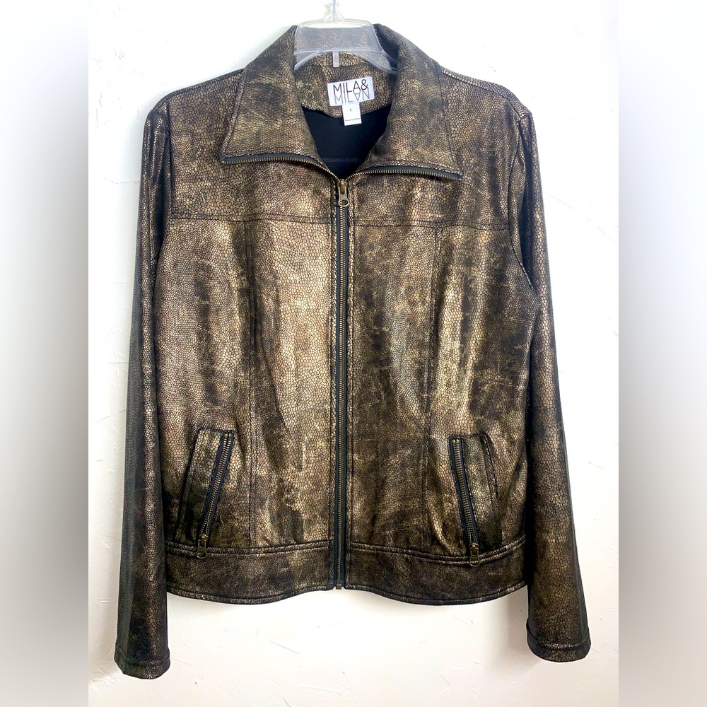 MILA & MILAN SzL spandex waist long zipper jacket